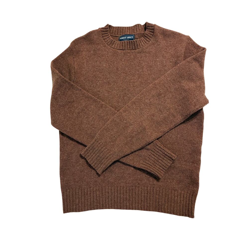 Robert Bruce Sweater Vintage 80's Wool Crewneck Brown USA Made Ladie's Size Med